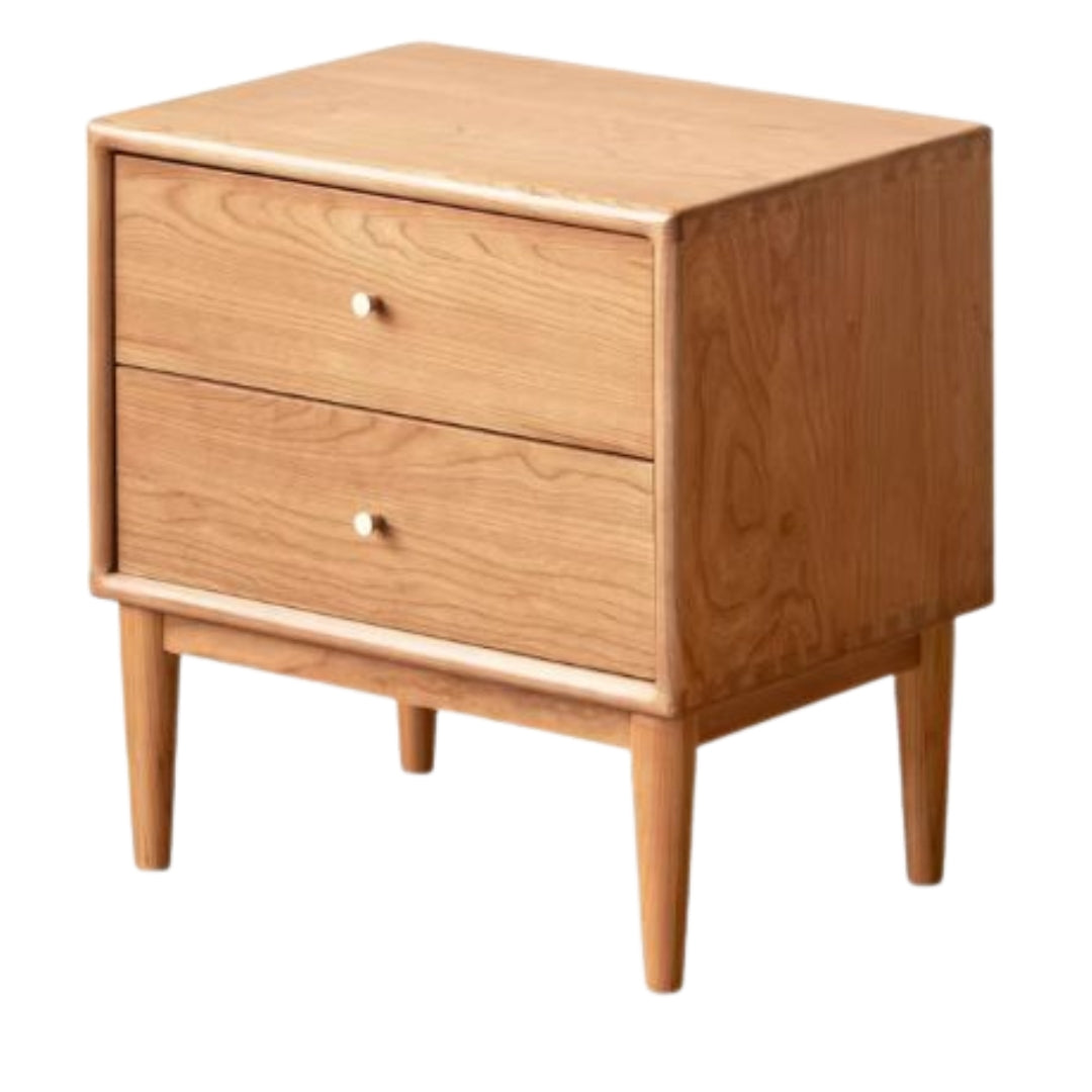 Ash, Cherry Solid Wood Nightstand: