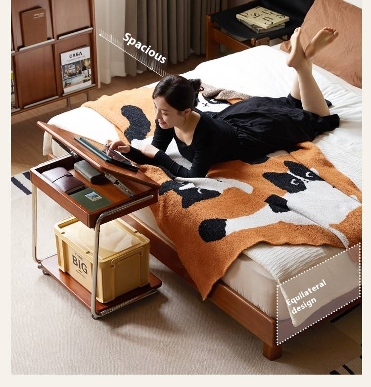 Poplar Solid Wood Platform Bed, Headboard-Free Bed