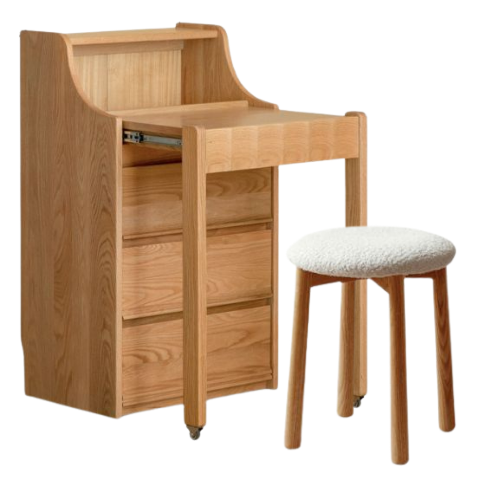 Oak Solid Wood Telescopic Vanity Table