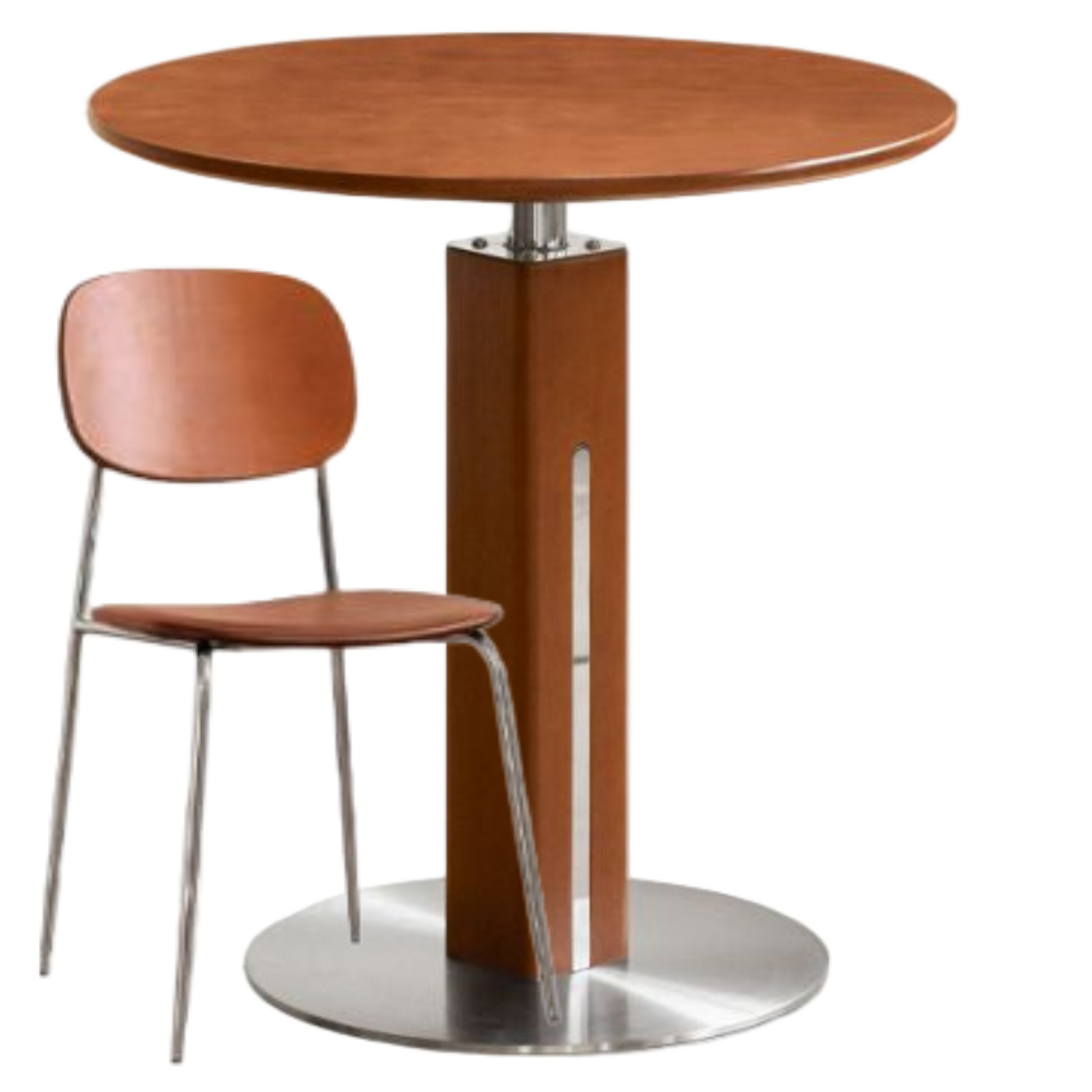 Poplar Solid Wood Vintage Round Bauhaus Style Dining Table