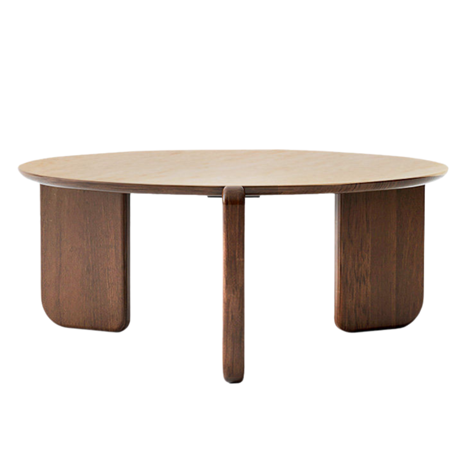 Black Walnut, Sandalwood, Oak Solid Wood, Solid Longan Hardwood Slate Round Coffee Table