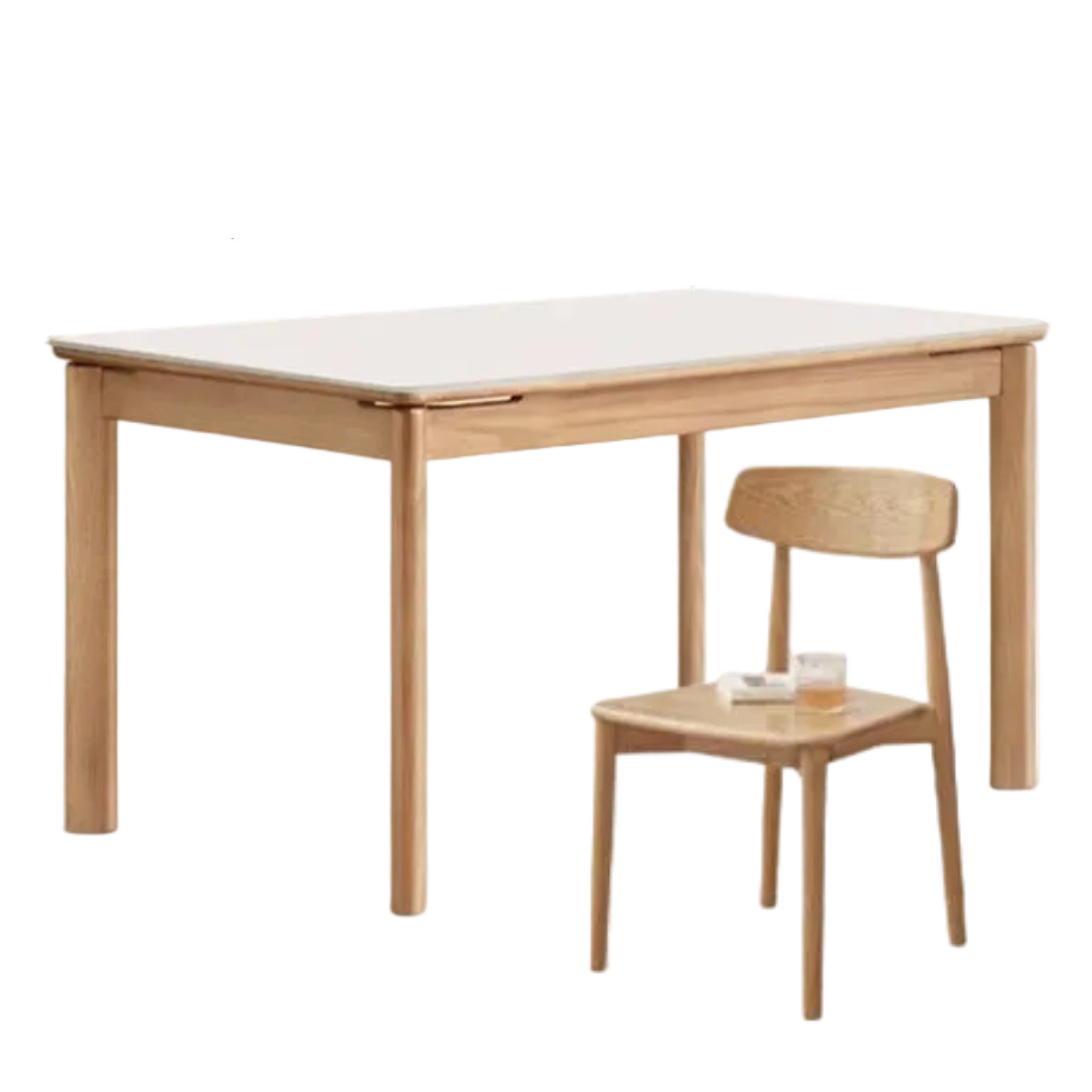 Ash, Oak Solid Wood Modern Minimalist Style Slab Dining Table