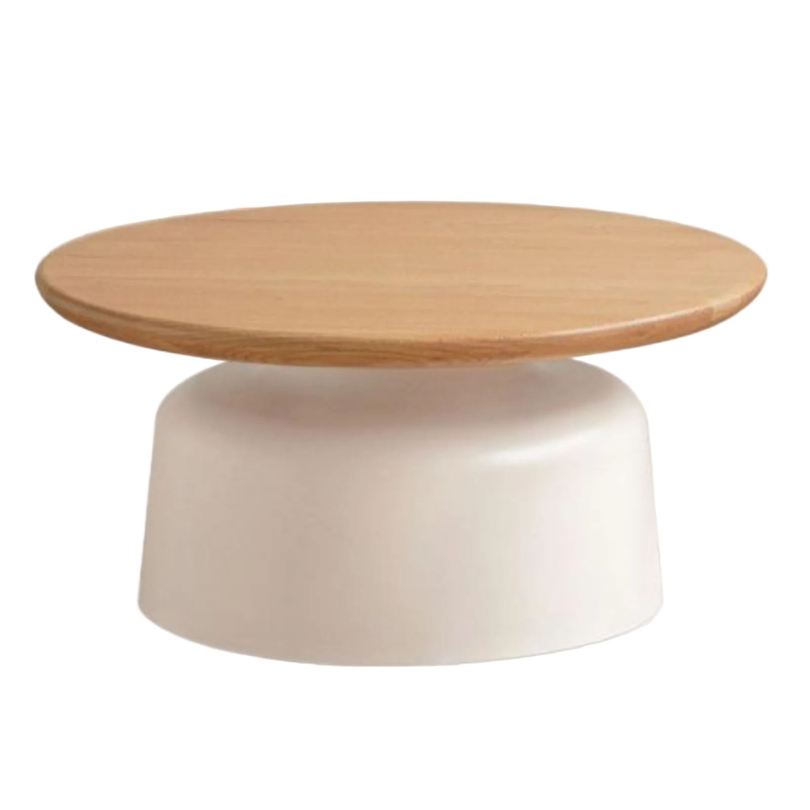 Oak Solid Wood, Solid RubberWood Round Nesting Coffee Tables, Modern Cream Style