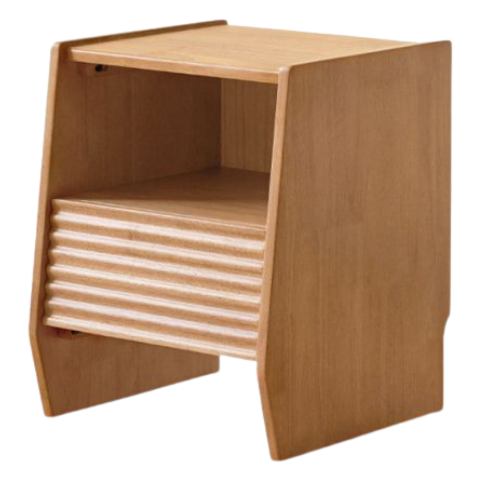 Solid Rubberwood Nightstand with Modern Minimalist Style
