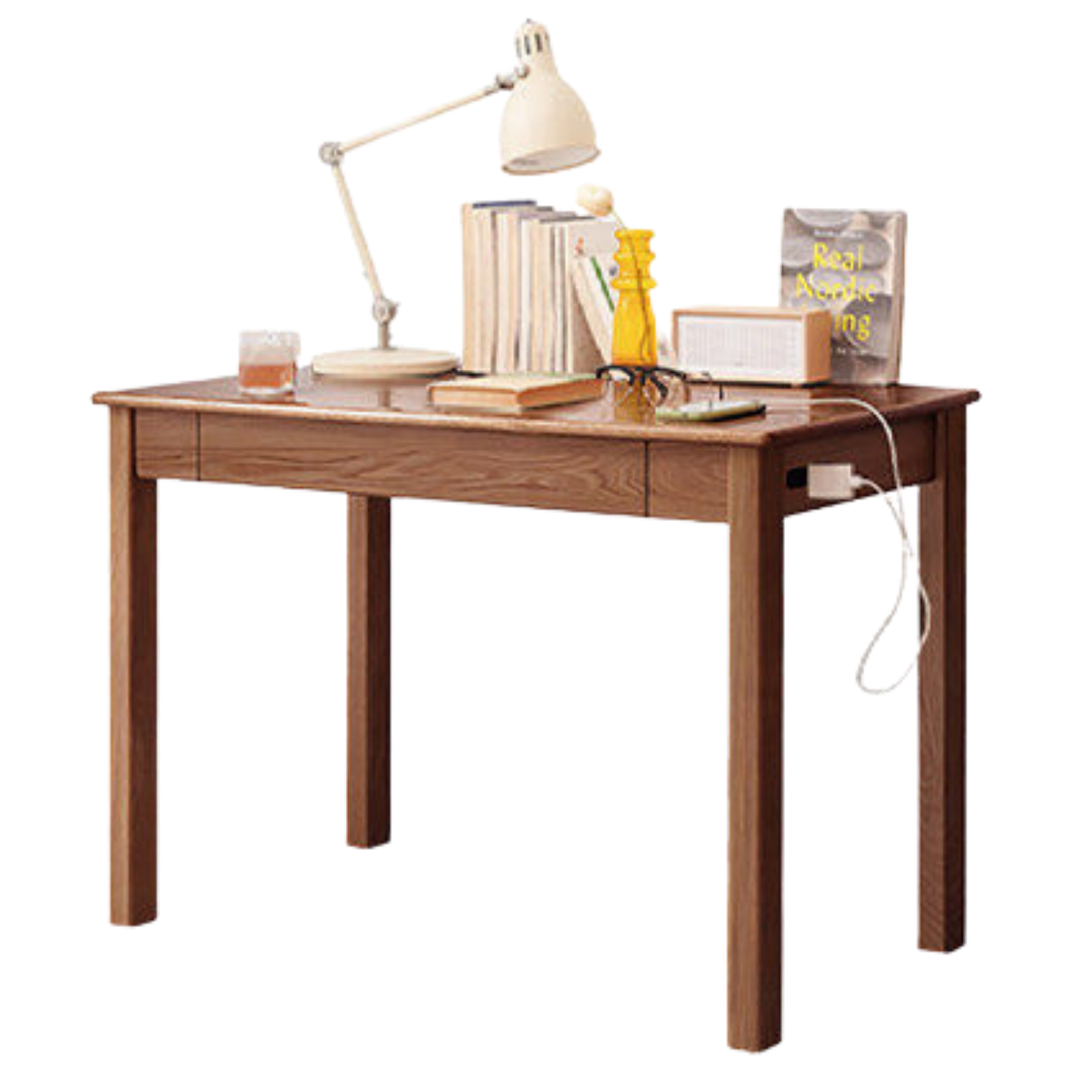 Black Walnut, Ash Solid Wood Modern Writing Desk