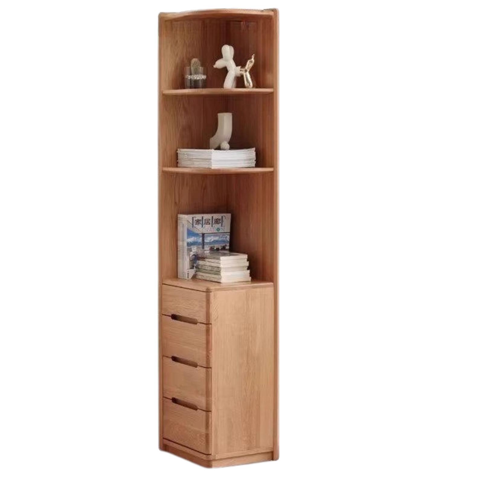 Oak Solid Wood Bookcase Free Combination Floor-to-ceiling Bookshelf