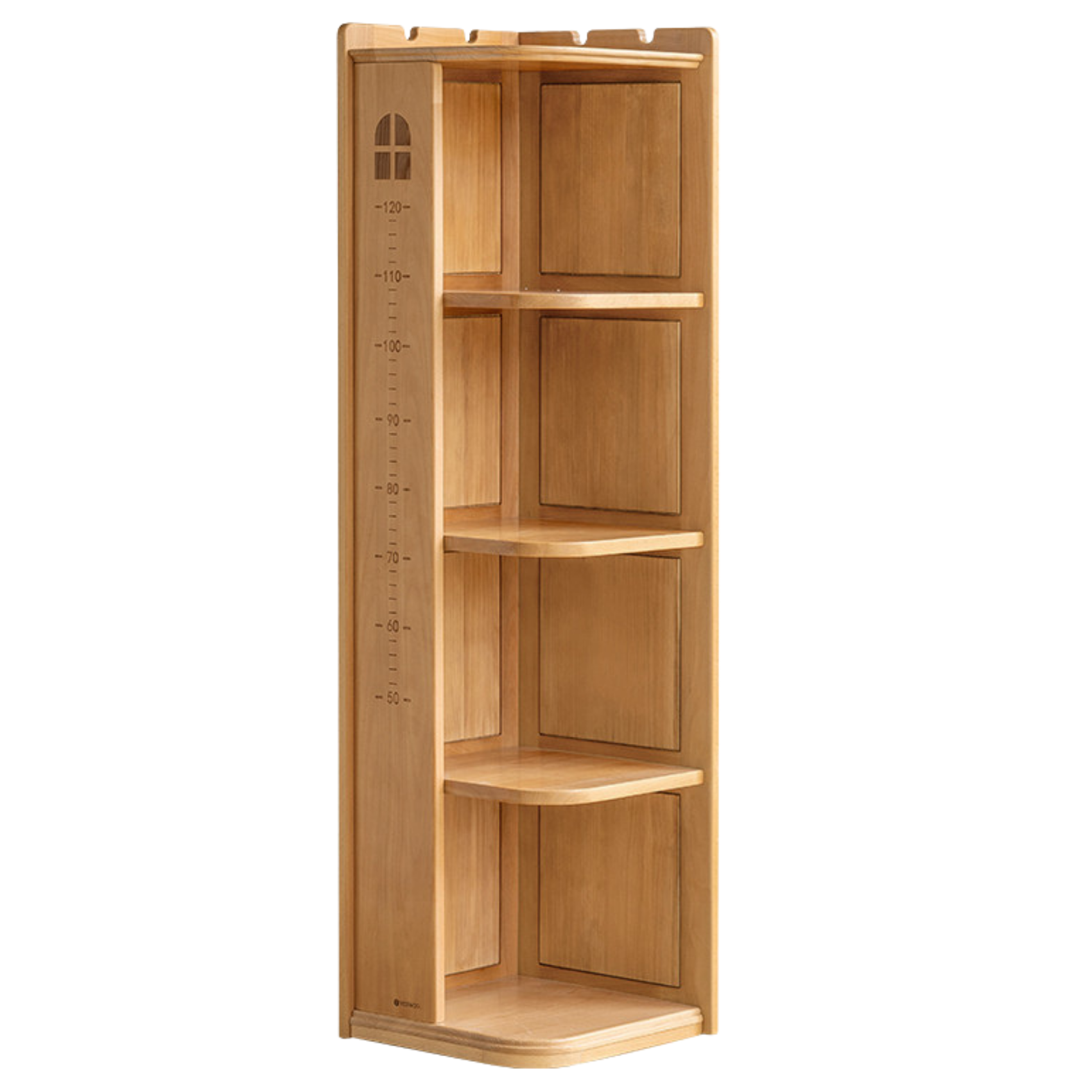 Beech Solid Wood Children's Bookshelf Storage Corner Cabinet