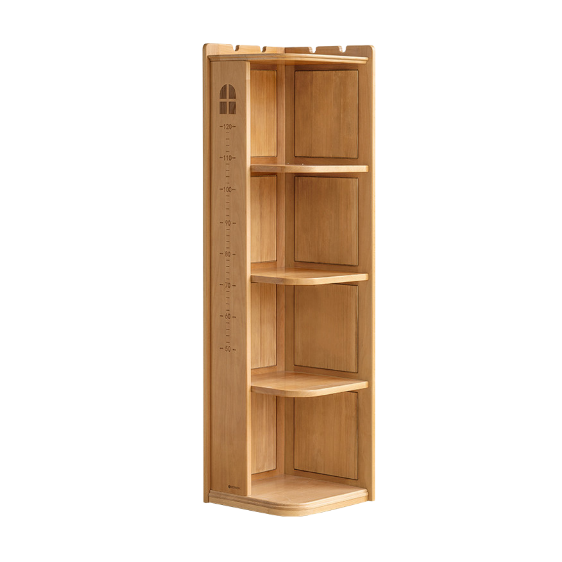 Beech Solid Wood Children's Bookshelf Storage Corner Cabinet
