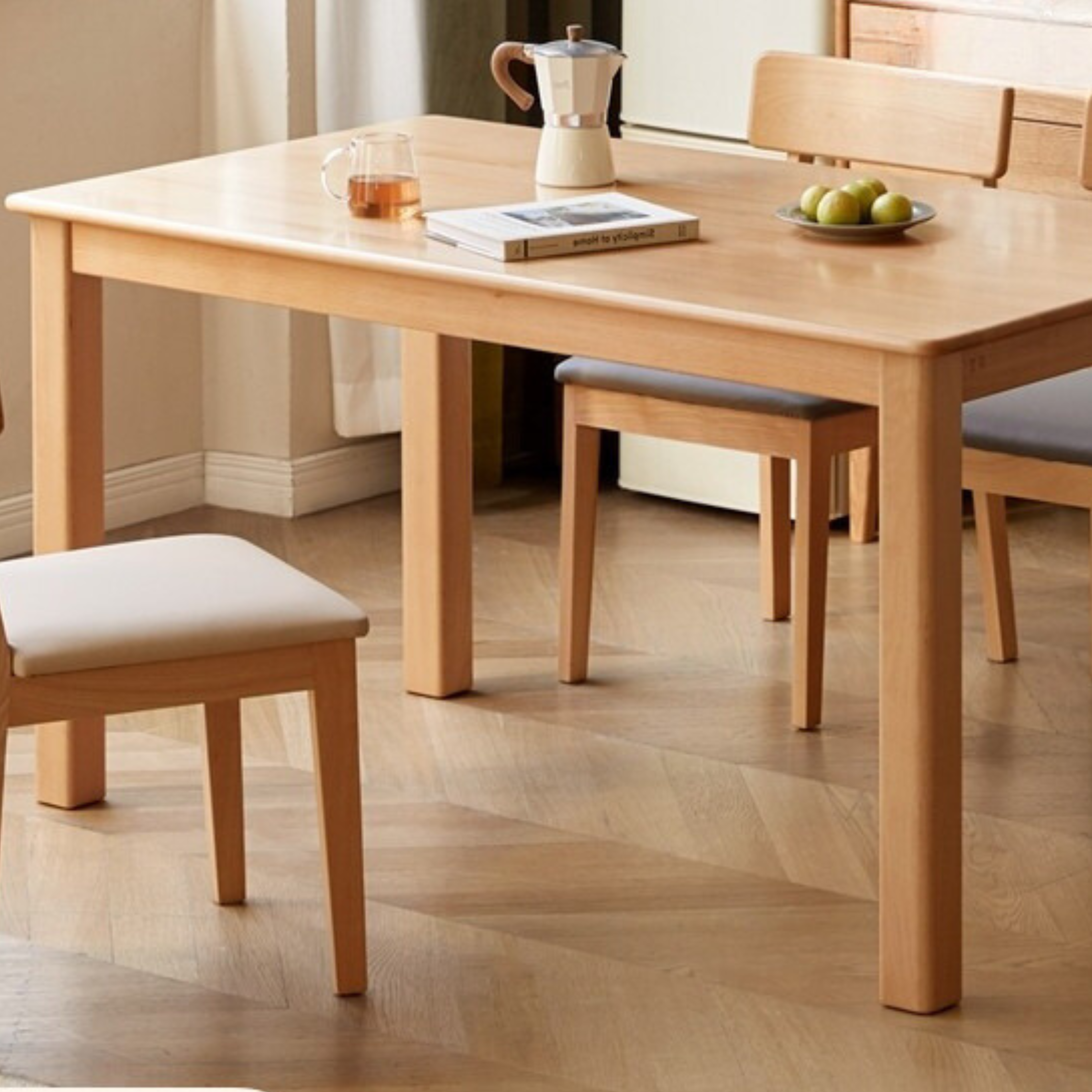 Beech solid wood modern simple dining table