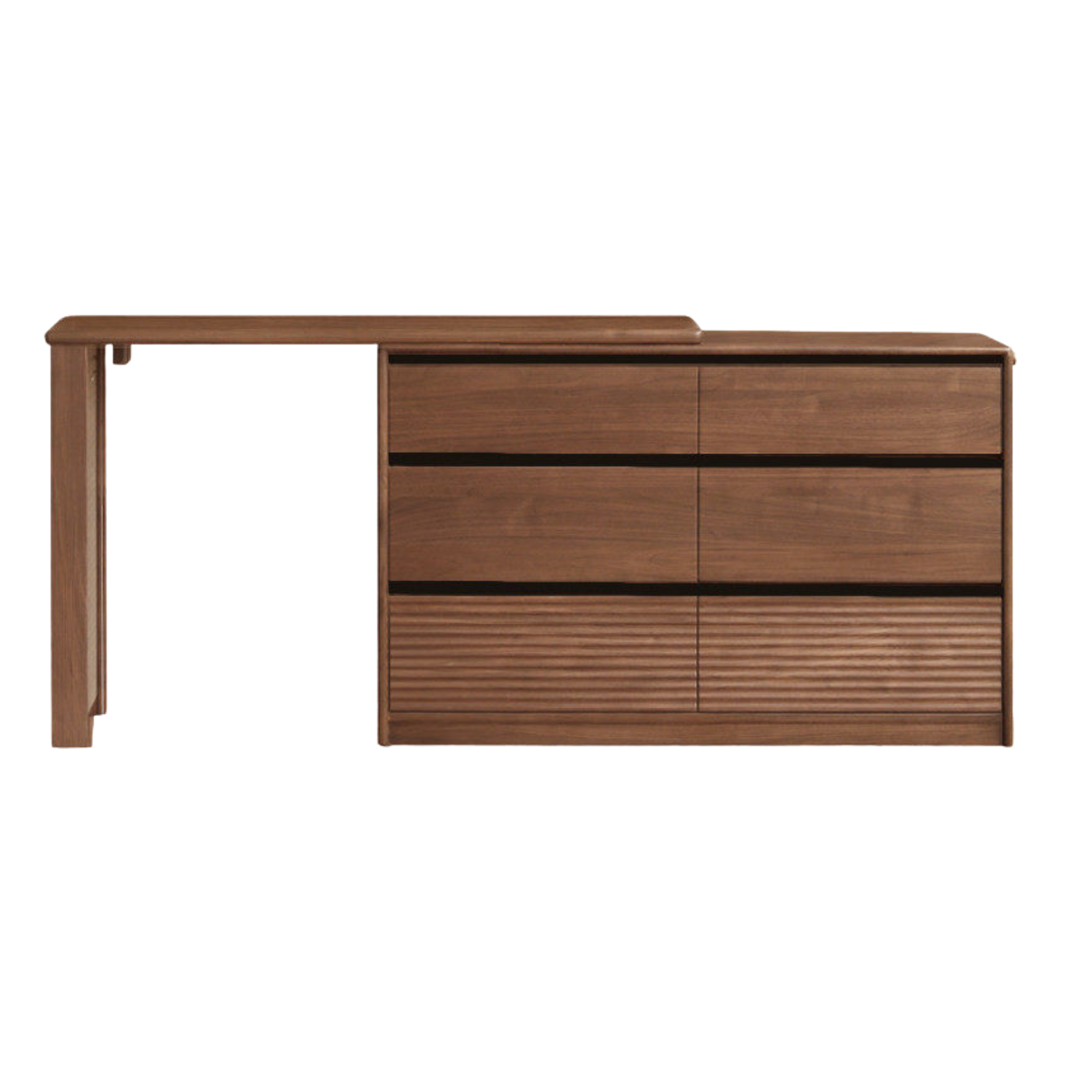 Black Walnut, Sandawood Light Luxury Retractable Vanity Table.