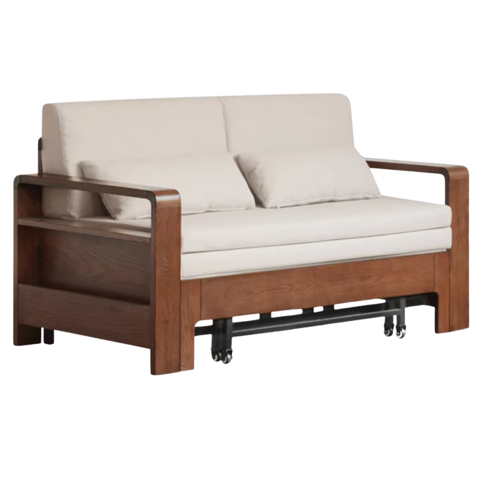 Oak Solid Wood Multi-function Sleeper Sofa.
