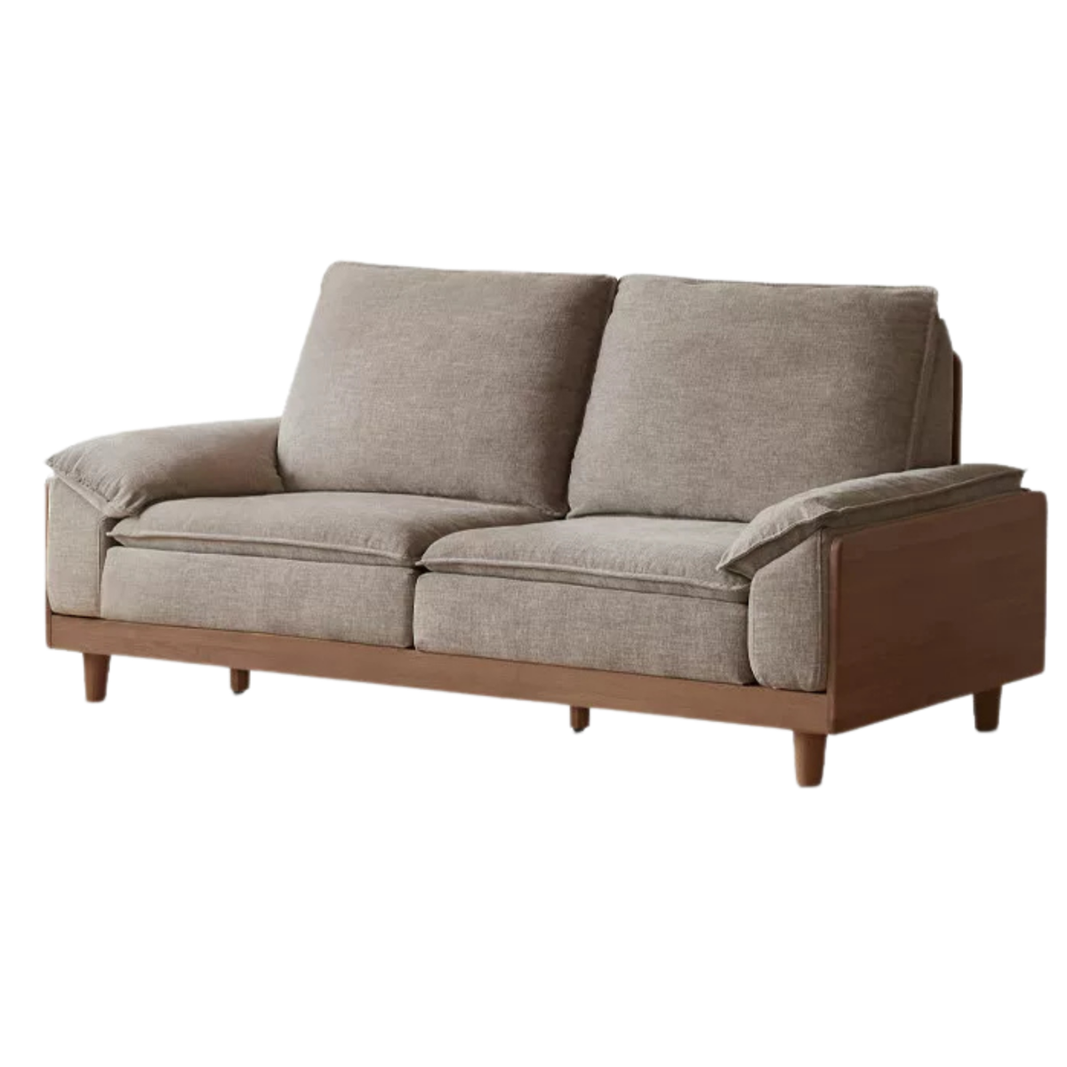 Black Walnut, Ash, Oak, White Oak Solid Wood High-Back Sofa with Removable Washable Cushions
