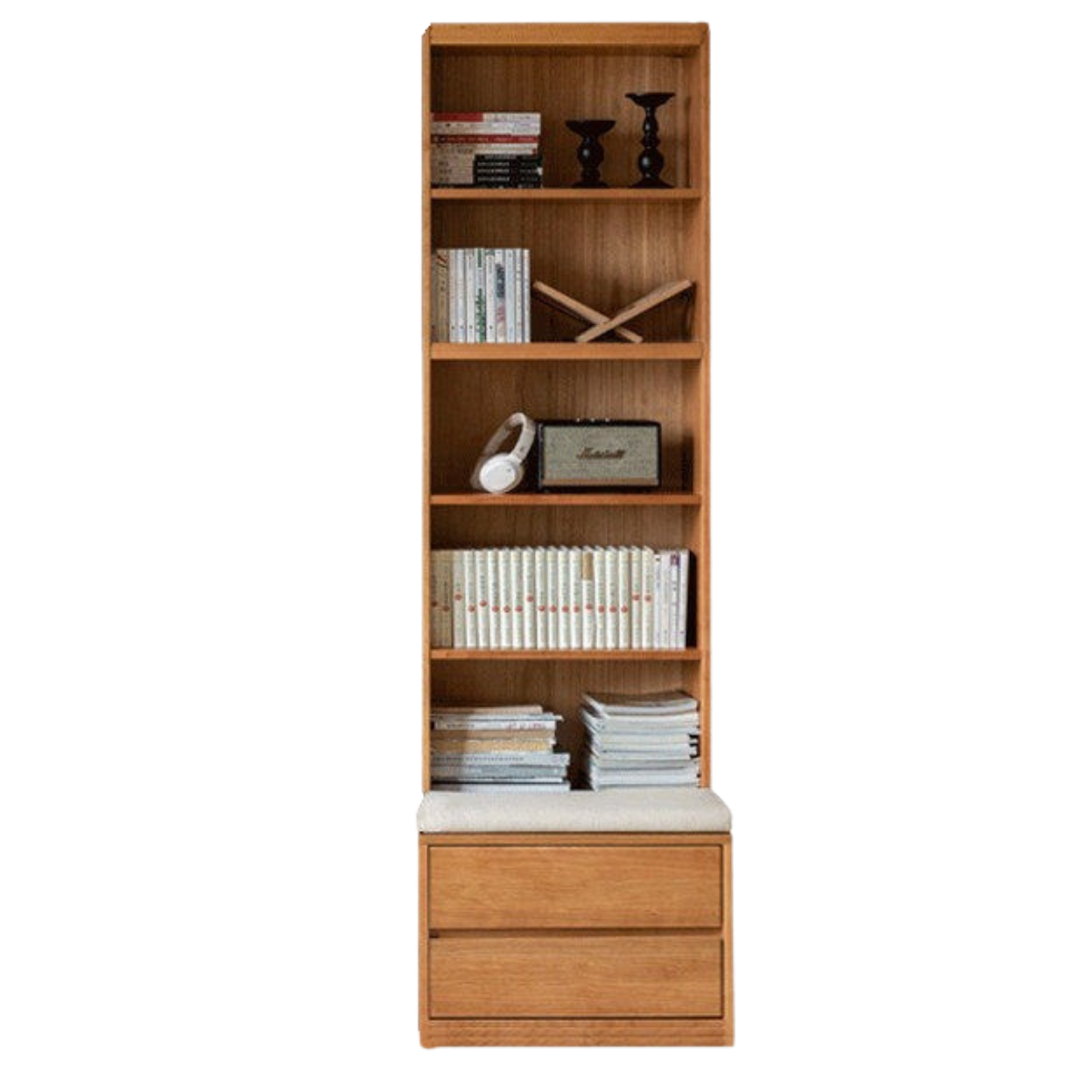 Cherry Solid Wood Bookcase Combination Glass Cabinet