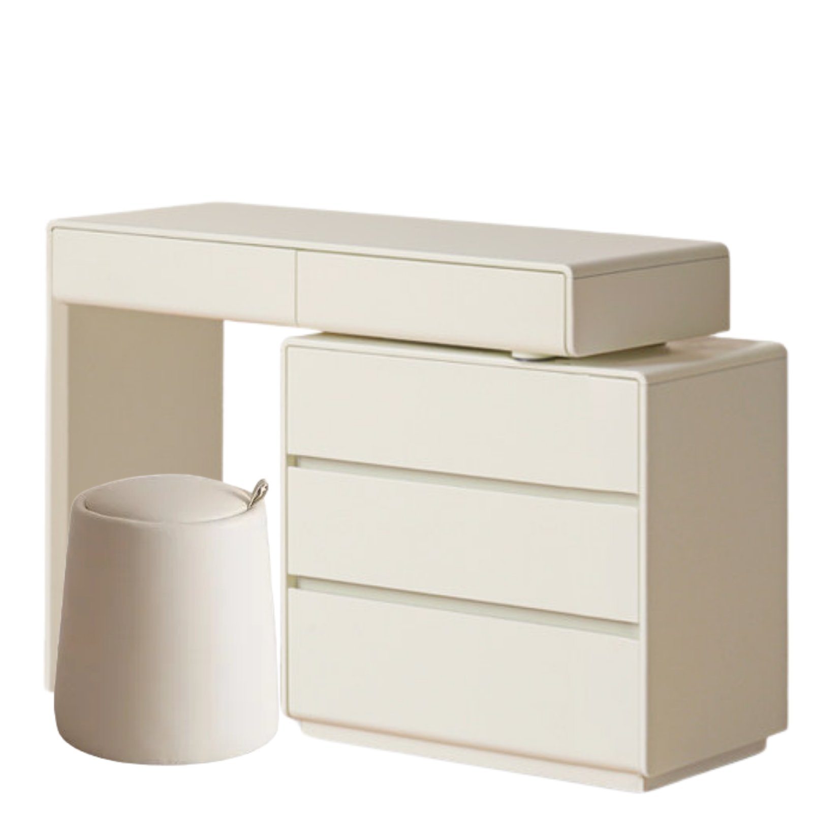 Tulipwood, Solid Rubberwood L-Shape Vanity Table.