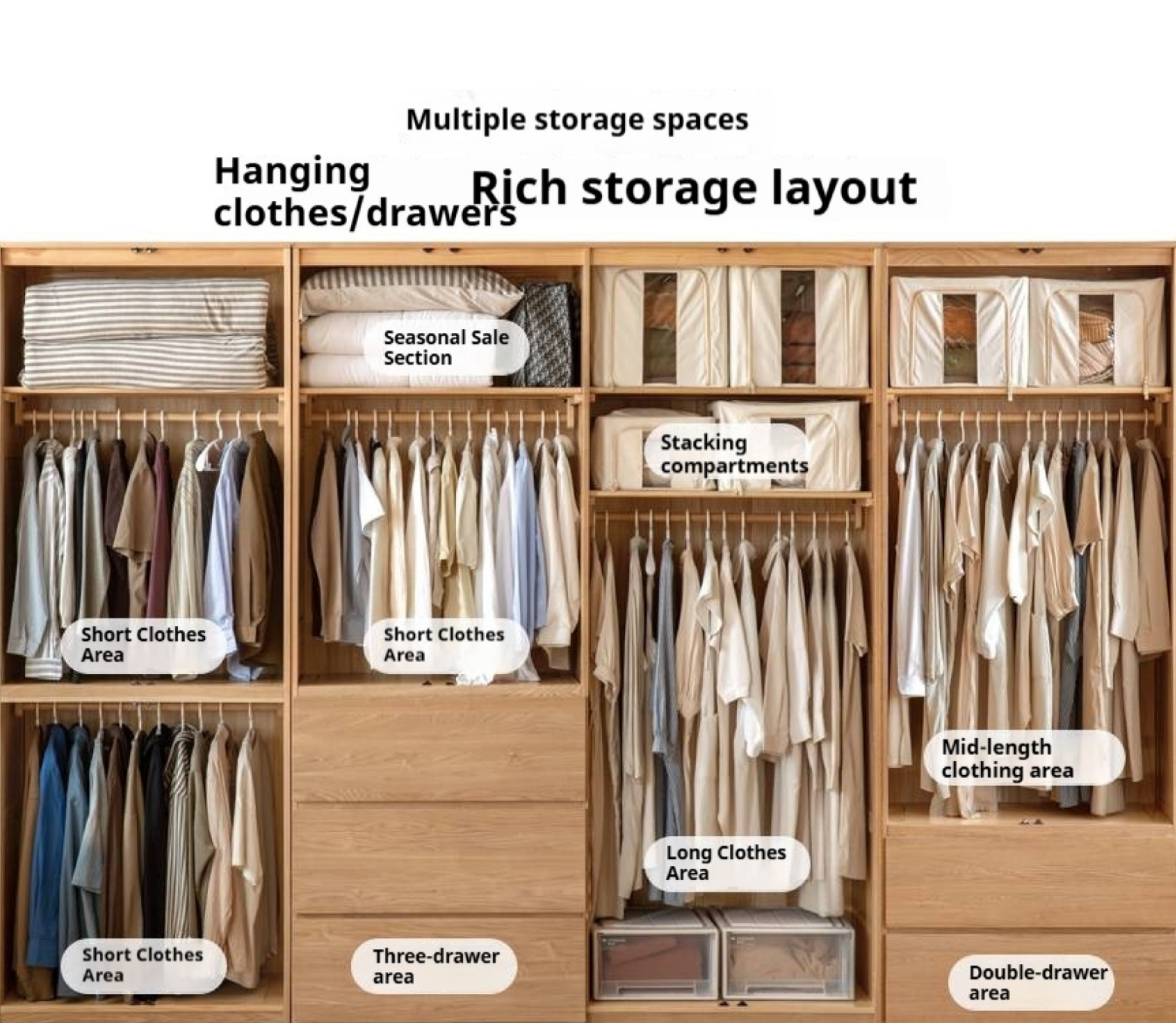 Ash Solid Wood Open Door Storage Cabinet