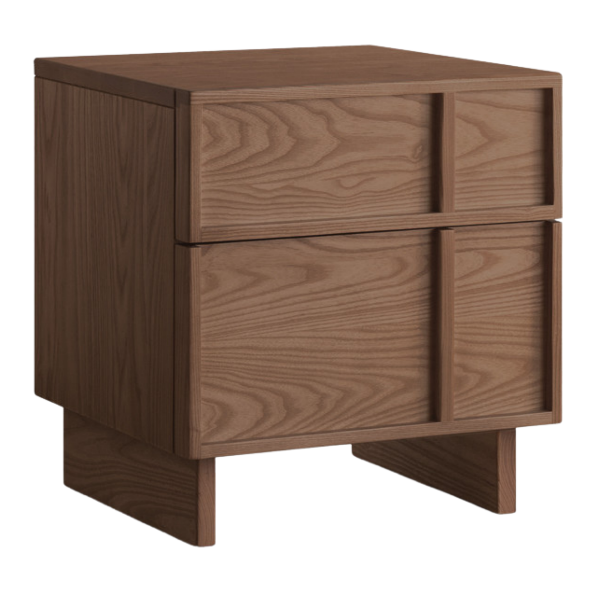 Black Walnut, Ash, Oak Solid Wood Storage Bedside Nightstand ,