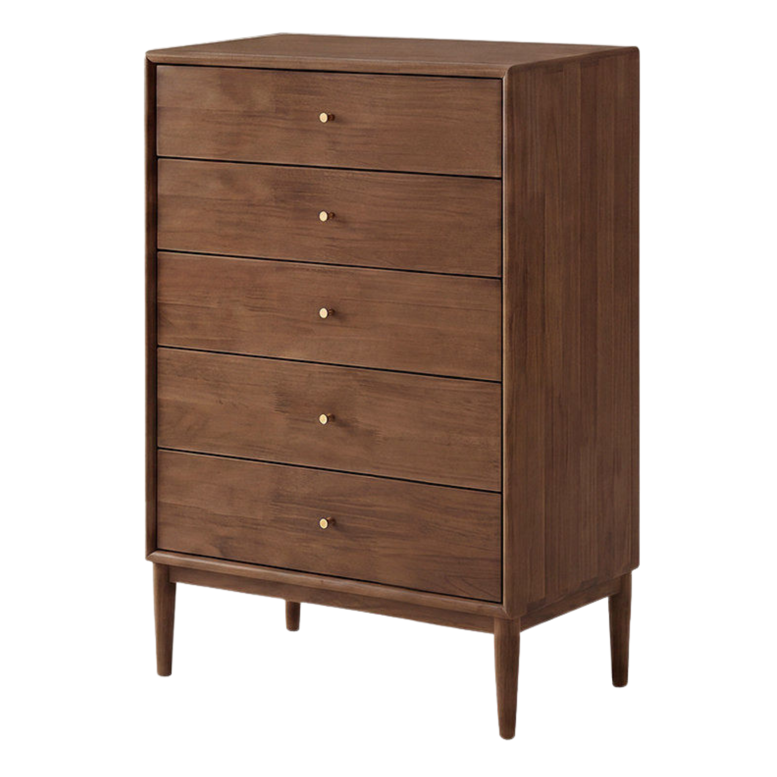 Oak, Solid Rubberwood Modern Minimalist Chest of Drawers