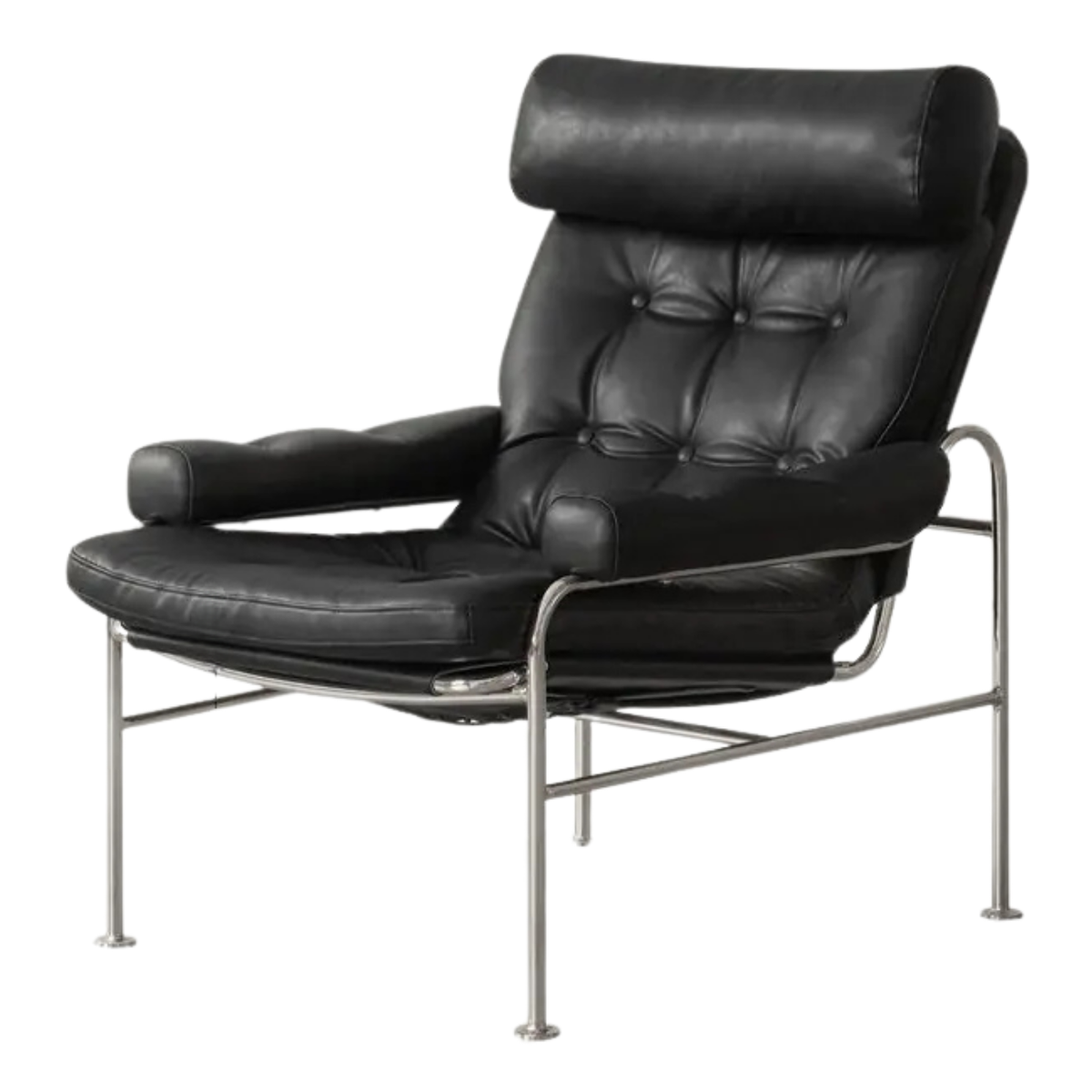Bauhaus Style Lounge Chair, Mid-Century Accent Chair with Cushioned Back and Armrests