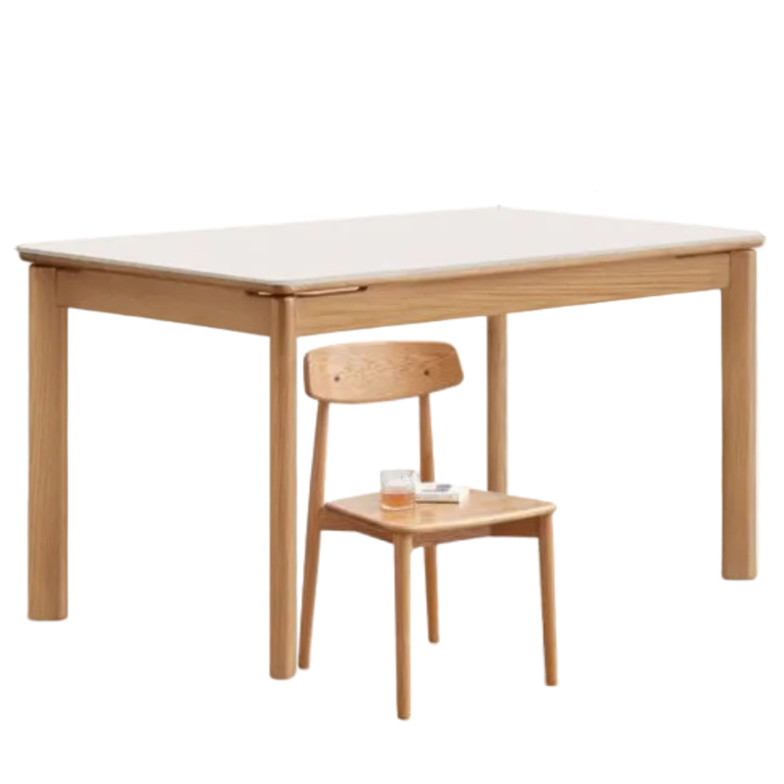 Ash, Oak Solid Wood Modern Minimalist Style Slab Dining Table