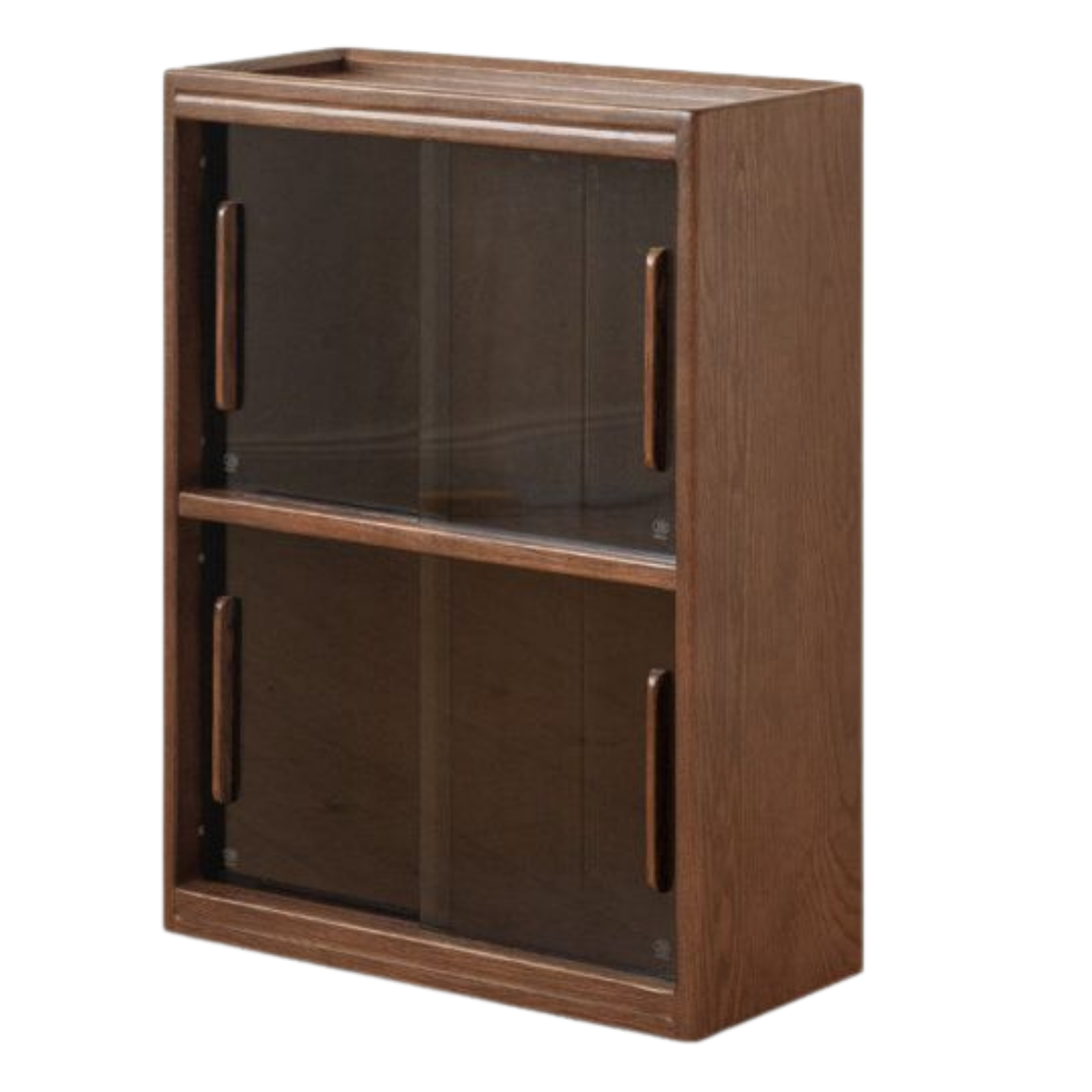 Oak Solid Wood Low Bookcase and Storage Cabinet