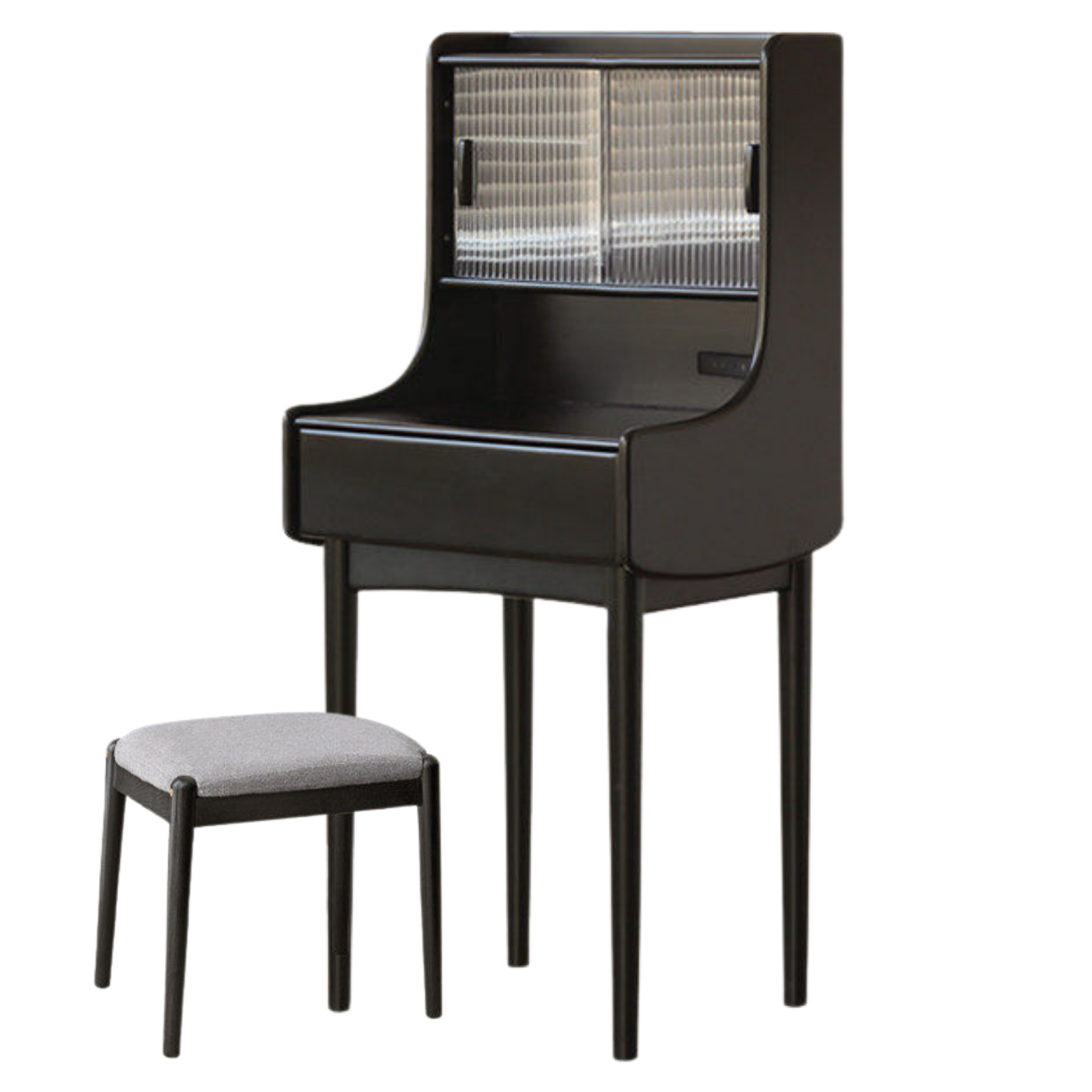 Solid Rubberwood Retro Multifunctional Vanity Table Storage Rack Integrated.