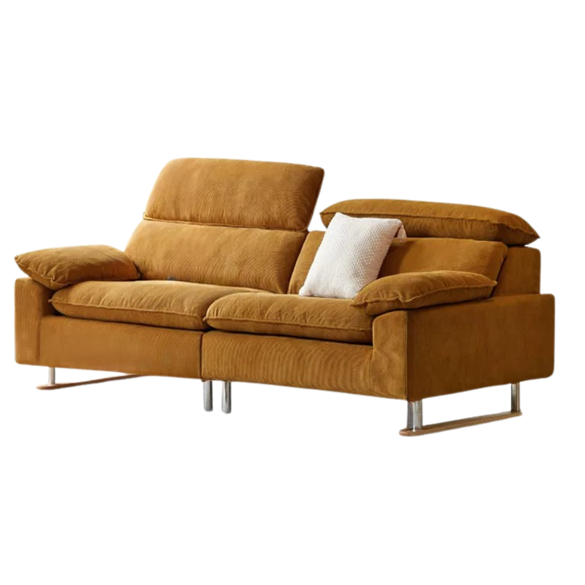 High-Back Corduroy Fabric Sofa with Removable Cover