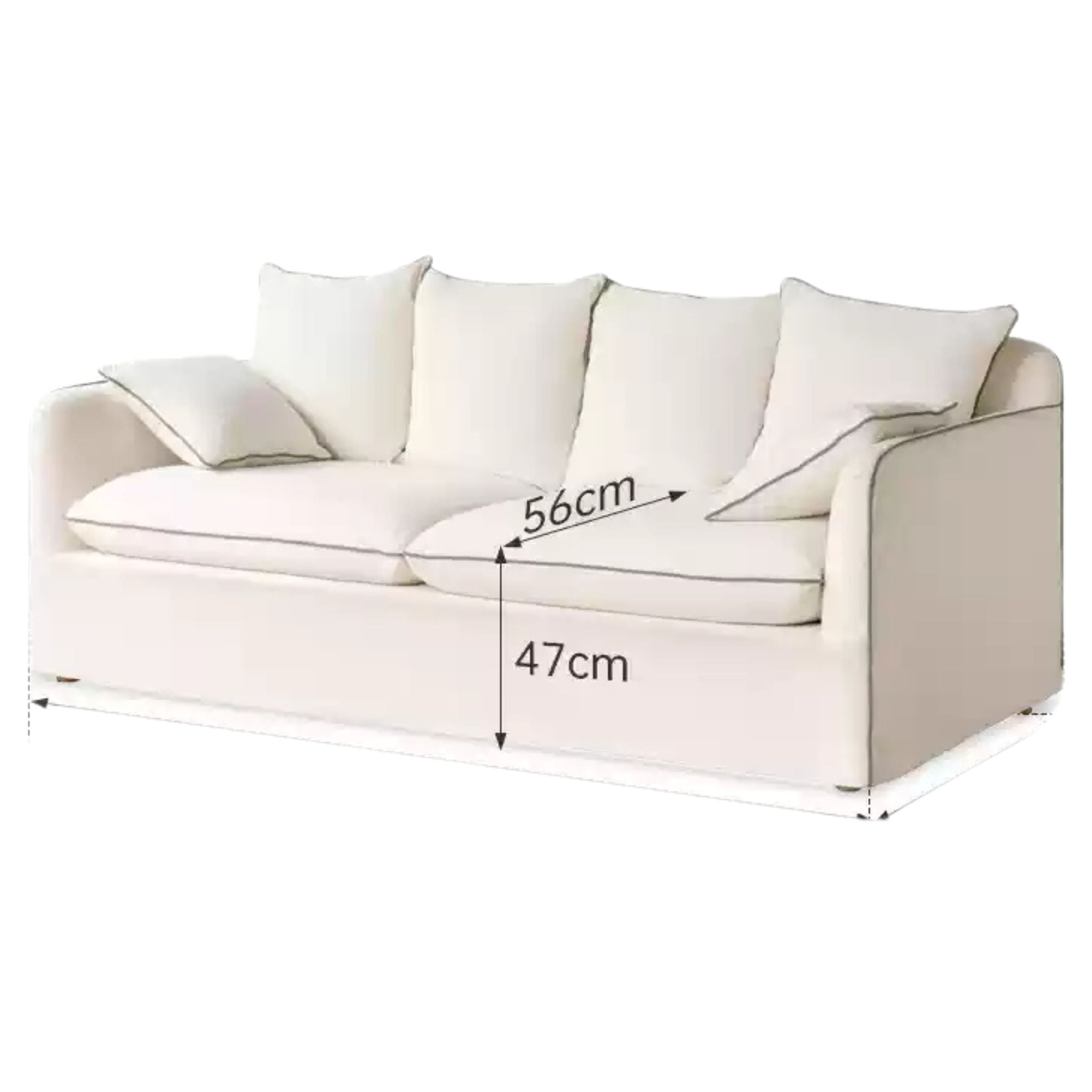 100%Cotton & Linen Sofa – Cream White Fabric