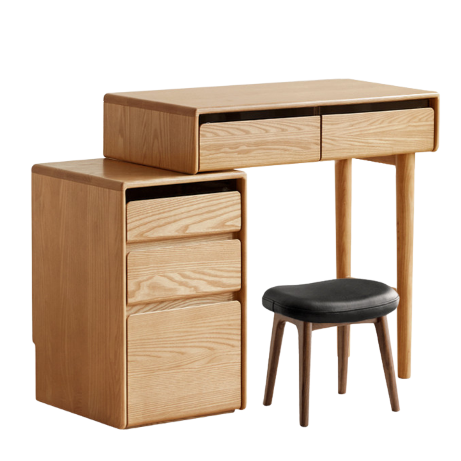 Black Walnut, Oak, Ash, Solid Longan Hardwood, Sandalwood Solid Wood Retractable Vanity Table.