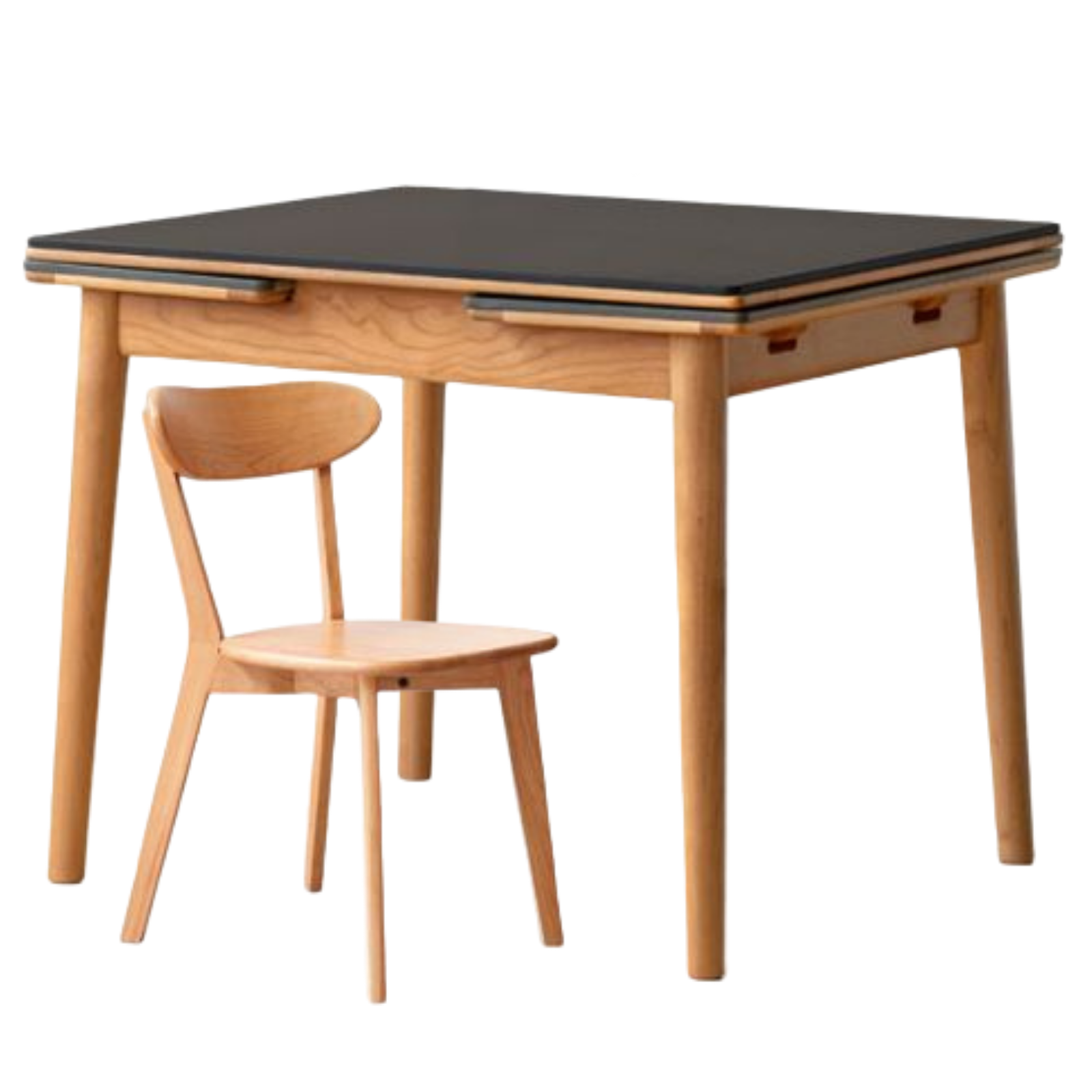 Cherry Solid Wood Extendable Slab Dining Table