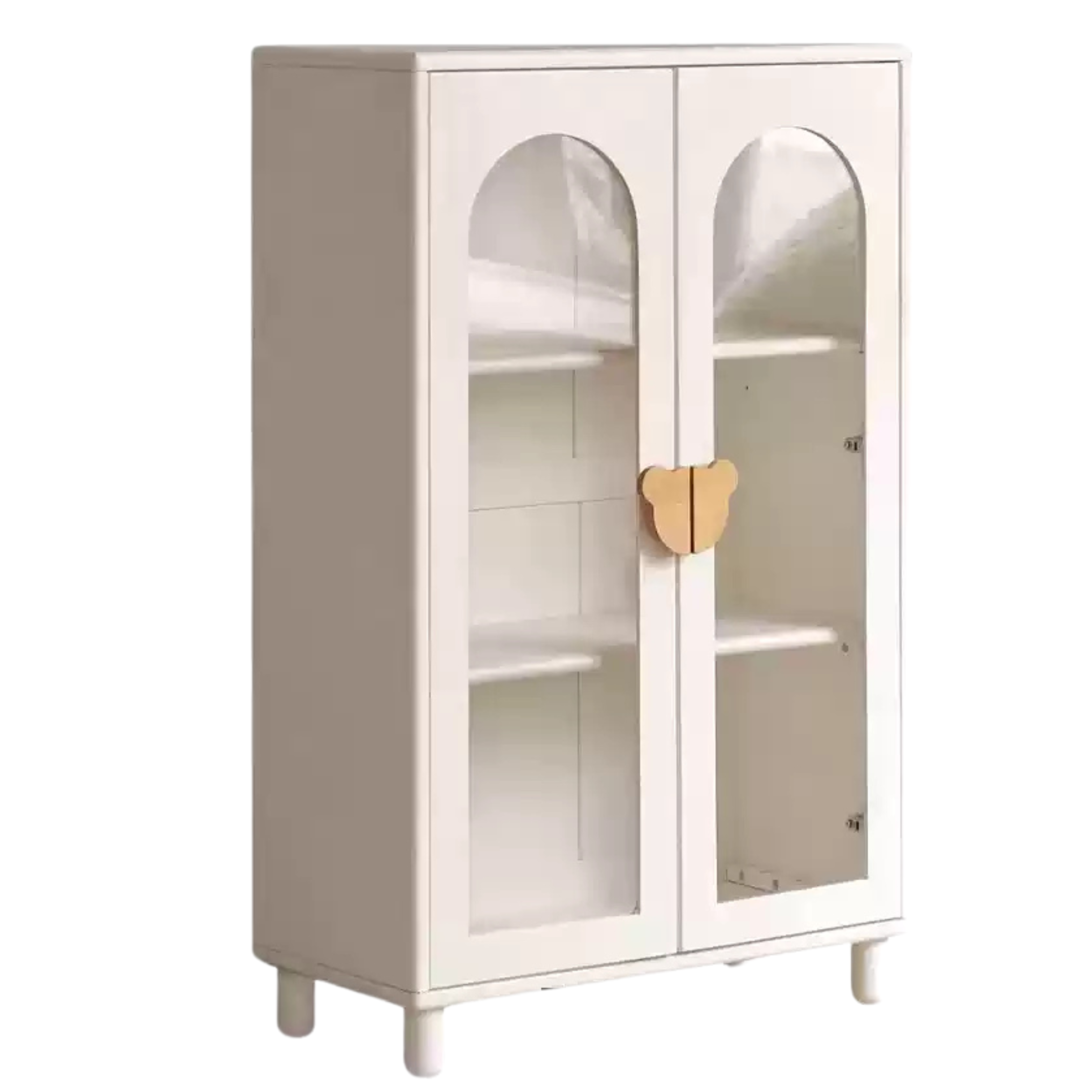 Rubber Solid Wood Cream Style Children's Bookcase