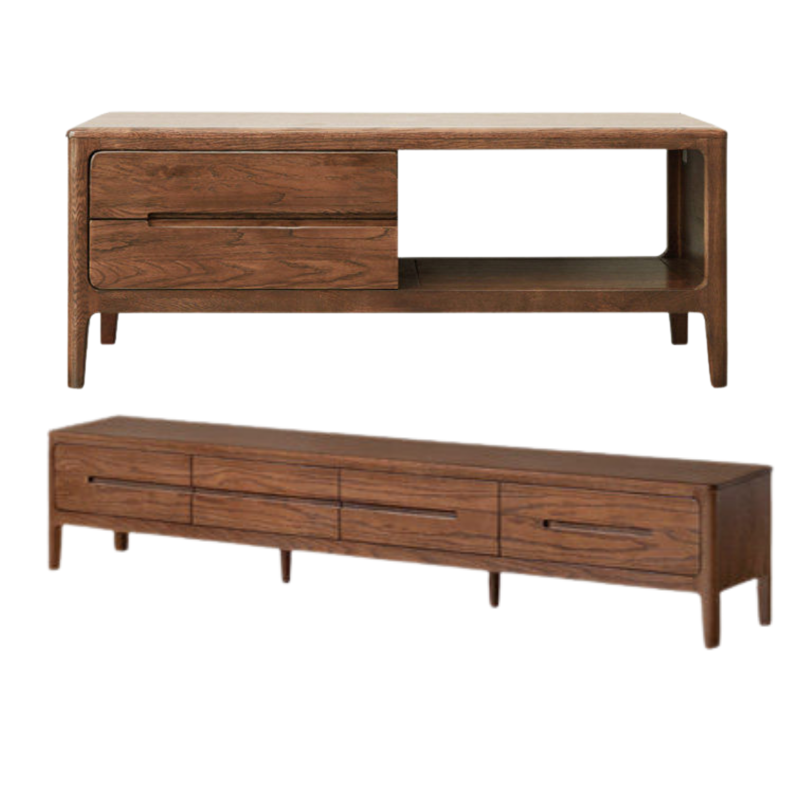 Oak, Solid Rubberwood Coffee Table Three Drawers