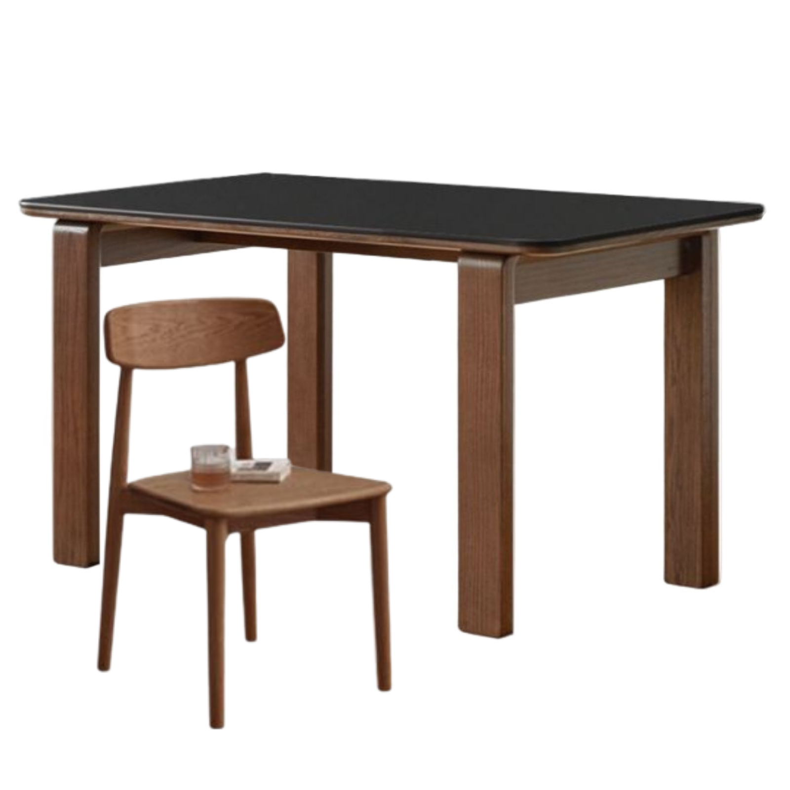 Oak Solid Wood Restaurant Light Luxury Style Rock Slab Long Table