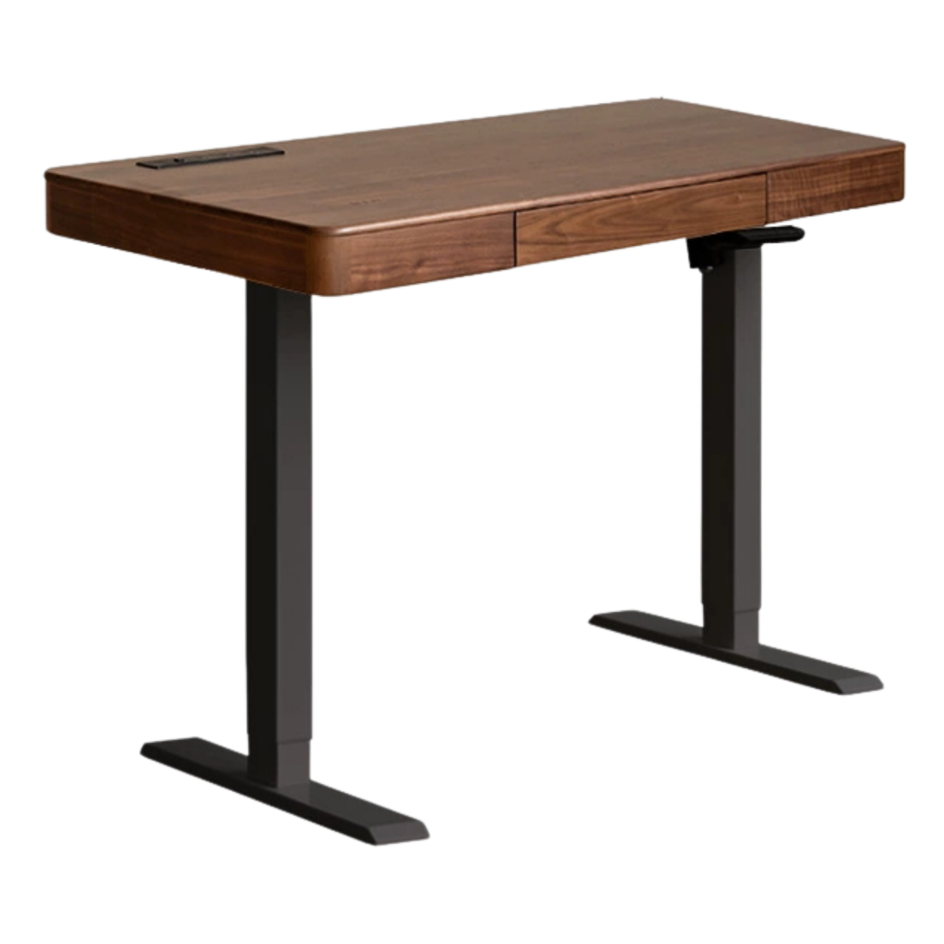 Black Walnut Solid Wood Electric Lift table Multifunctional Computer desk