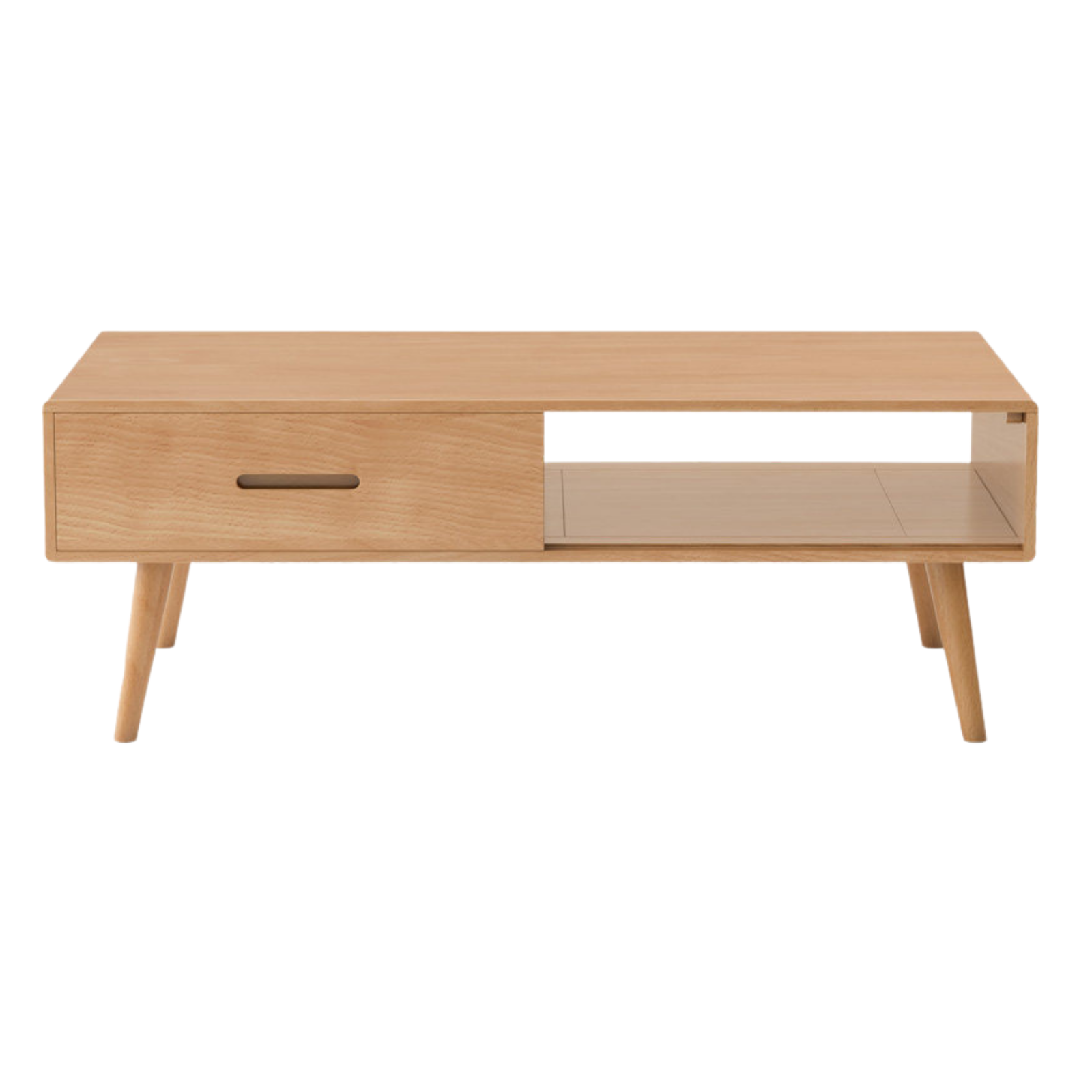 Oак, Beech Solid Wood, Solid Rubberwood Modern Coffee Table