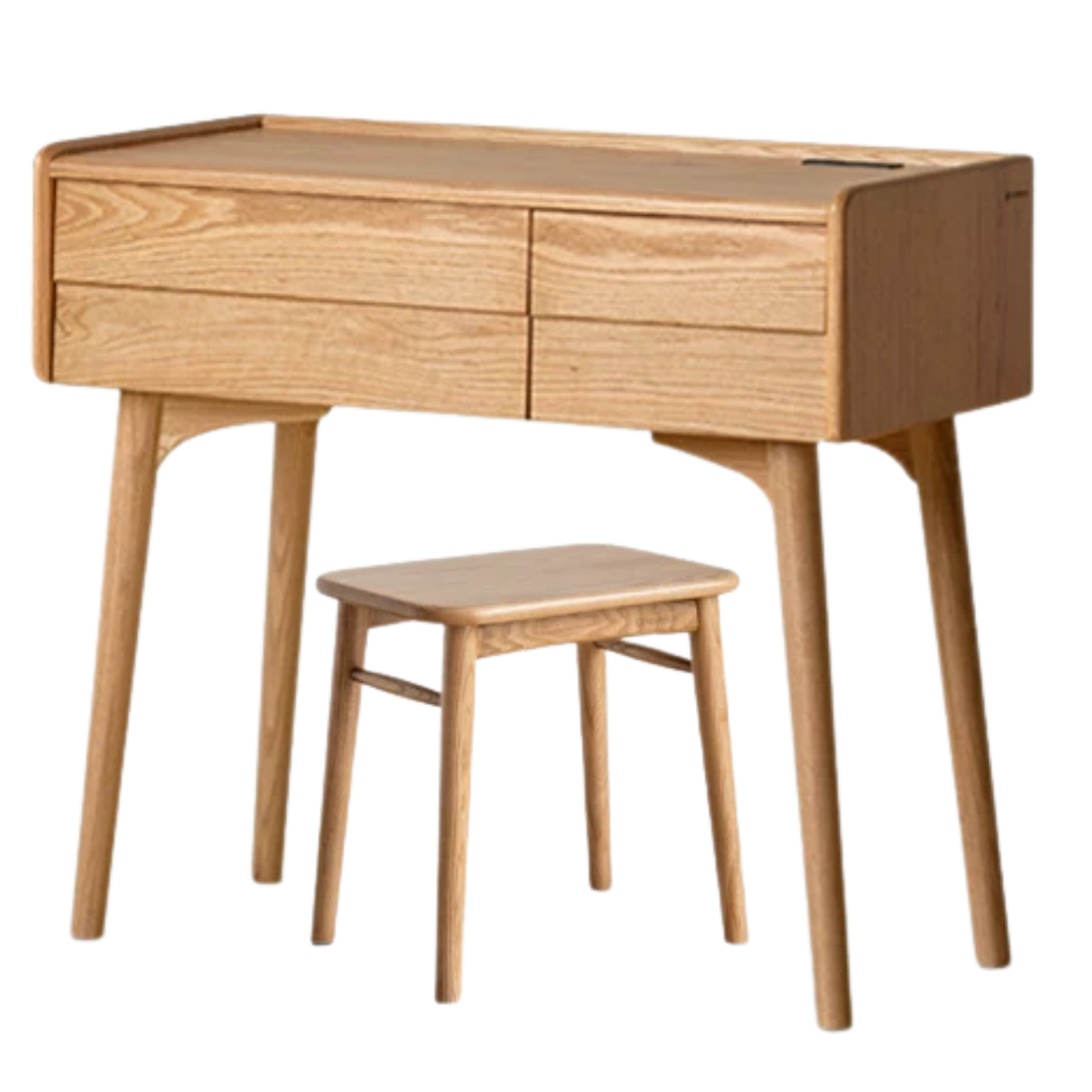 Ash, Oak  Solid Wood Modern Vanity Table with Storage
