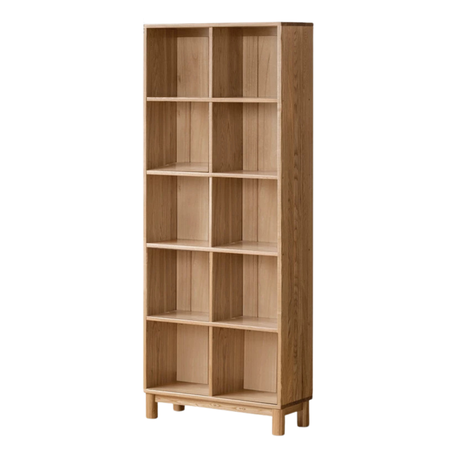 Ash Solid Wood Modern Grid Bookcase