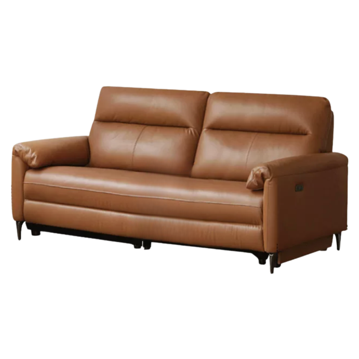 Leather Power Reclining Sofa with Adjustable Headrest and USB Charging Port
