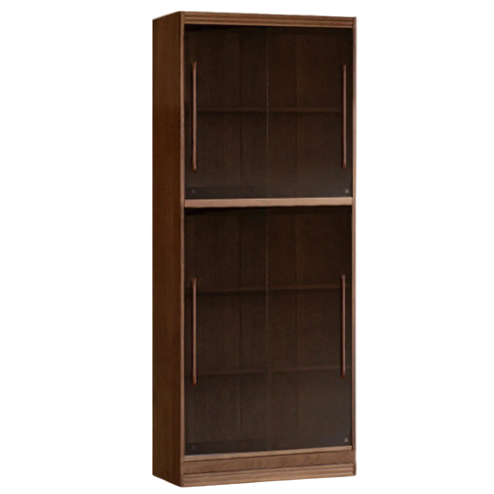 Black Walnut, Oak Solid Wood Floor-Standing Bookcase with Luxury Storage Cabinet