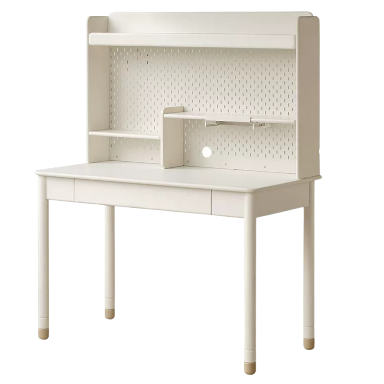 Solid Rubberwood Kids Elevated Learning Cream Drawer Table