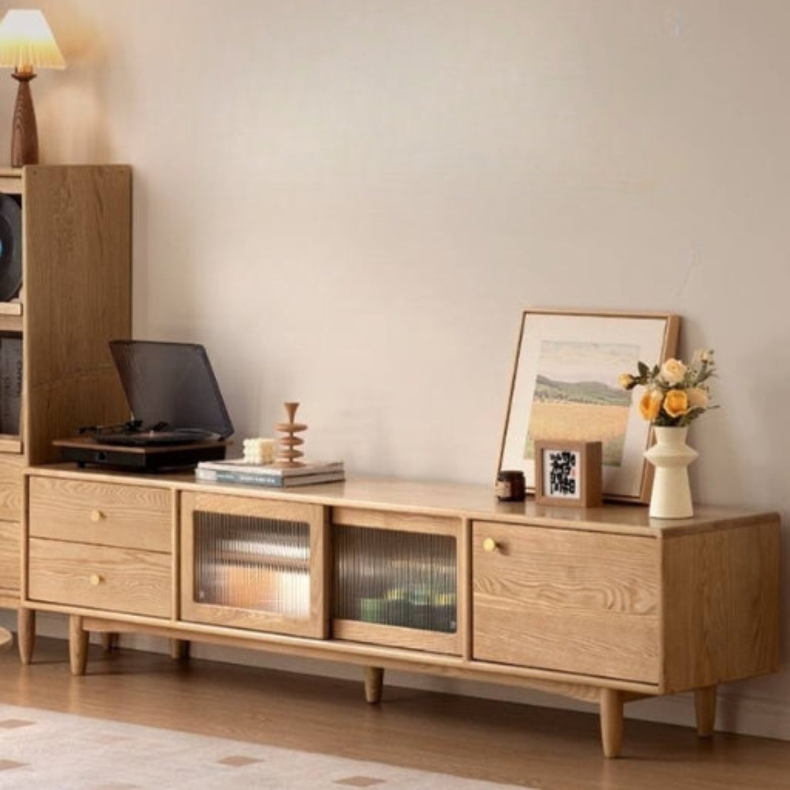 Ash Solid Wood Modern TV Cabinet