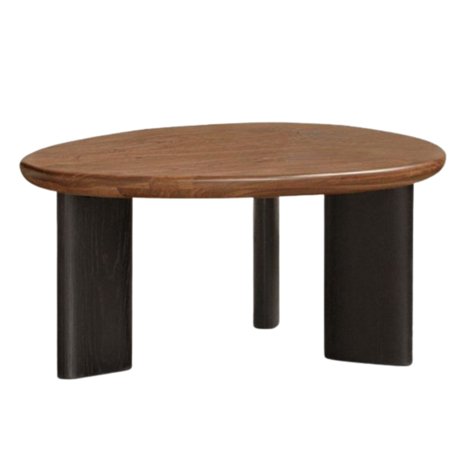 Black Walnut Solid Wood Organic Shape Coffee Table Set, Italian Style