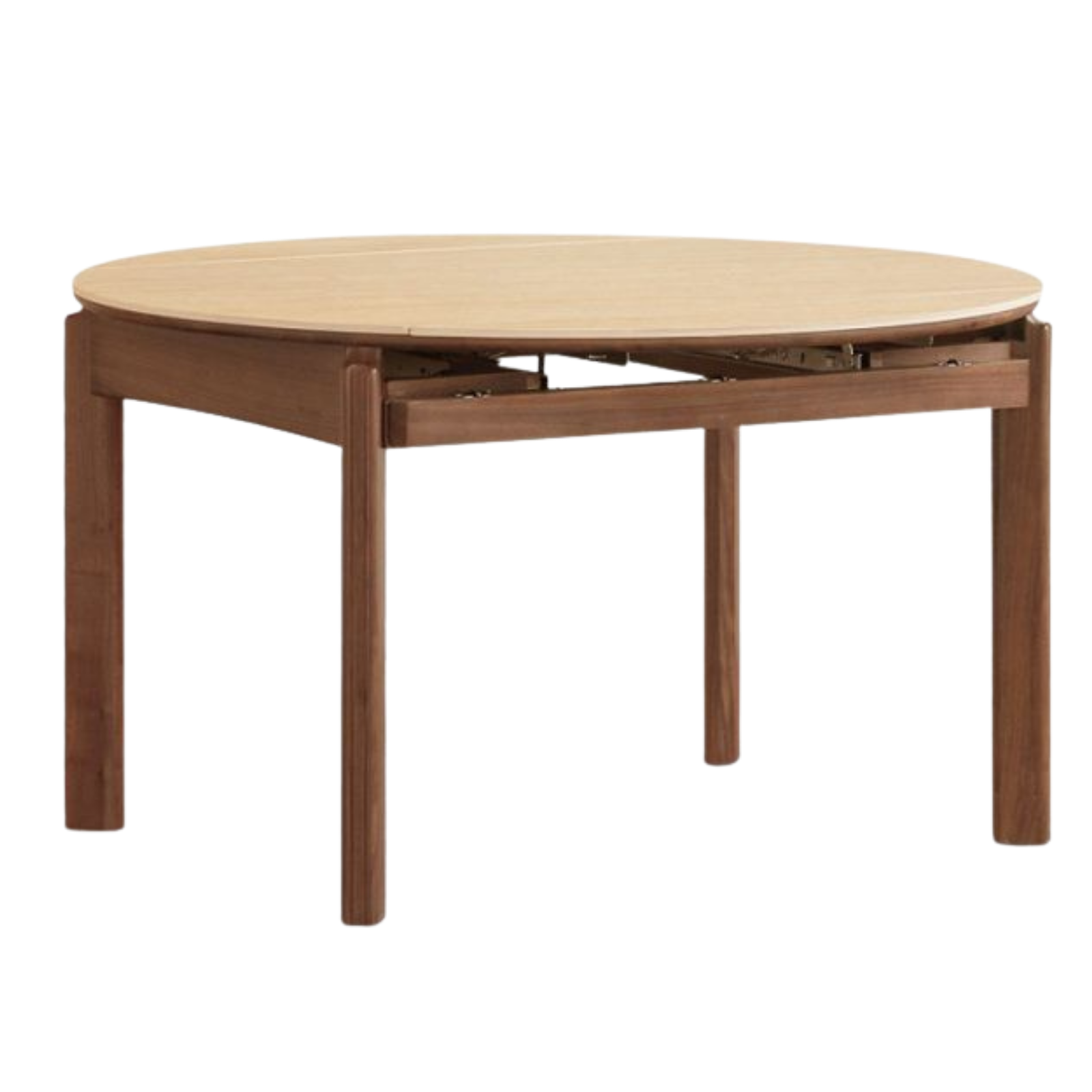 Black Walnut Solid Wood Folding Dining Table with Rock Plate Round Top