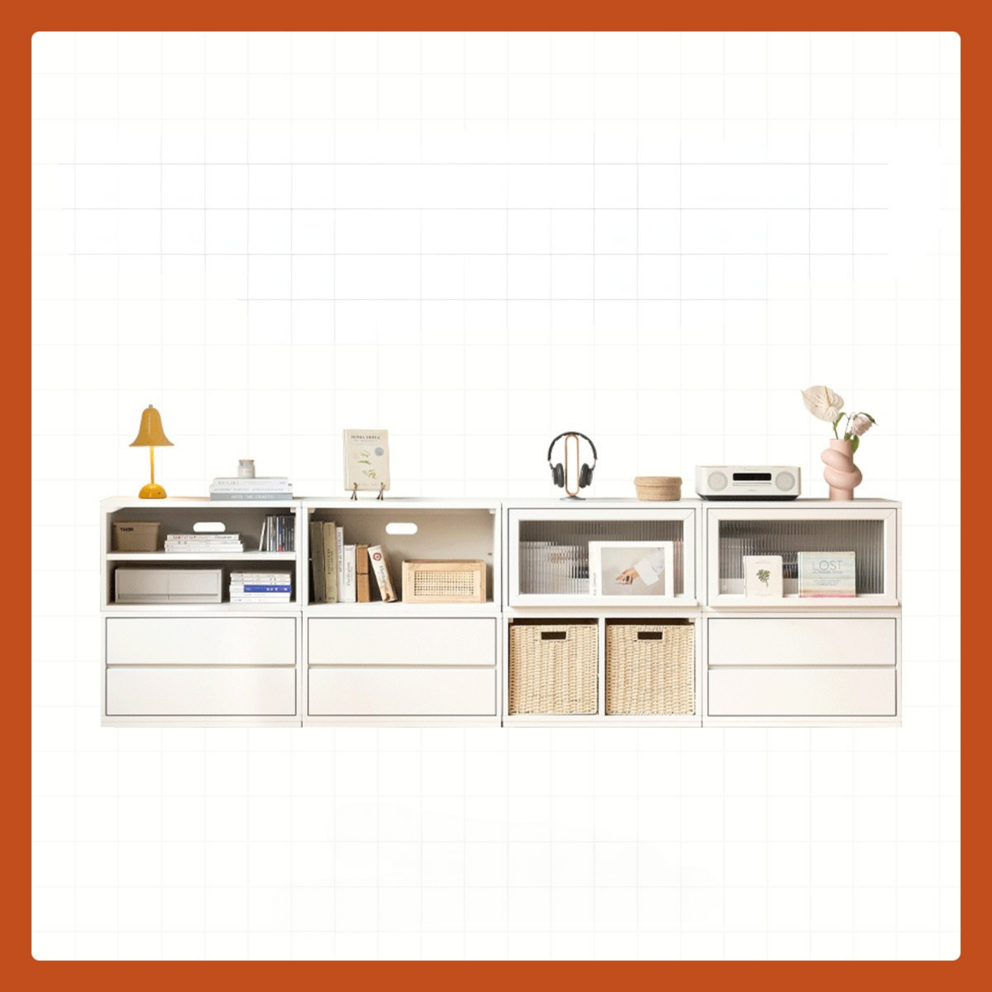 Tulip Tree Solid Wood Combination TV Cabinet