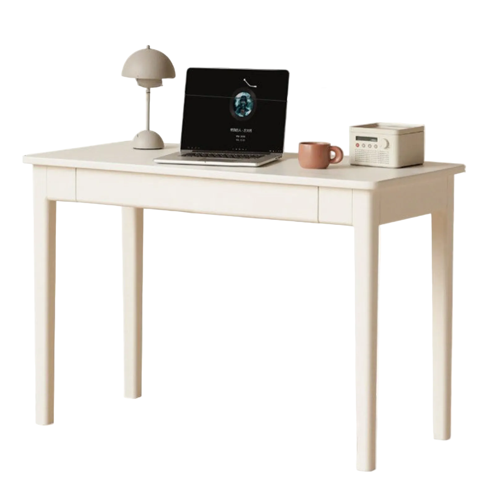 Solid RubberWood Wood Office Desk with Drawer