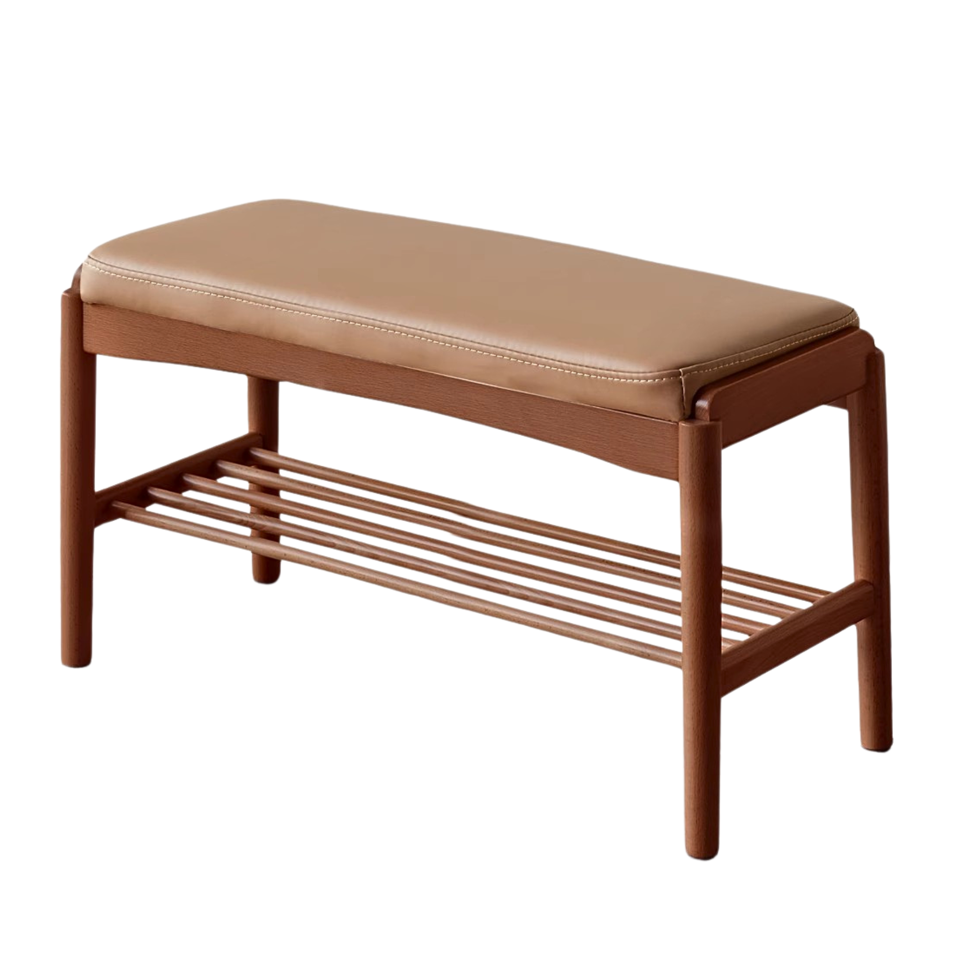 Beech, Cherry, Back walnut, Oak solid wood Shoe Storage Bench: