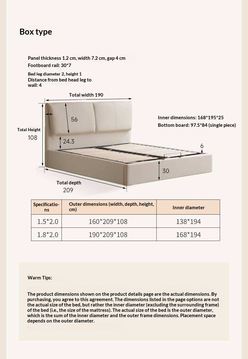 Genuine Leather Upholstered Lift-Up Storage Bed