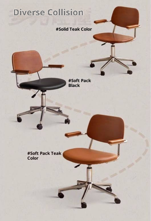 Beech Solid Wood Adjustable Office Chair, Bauhaus Style