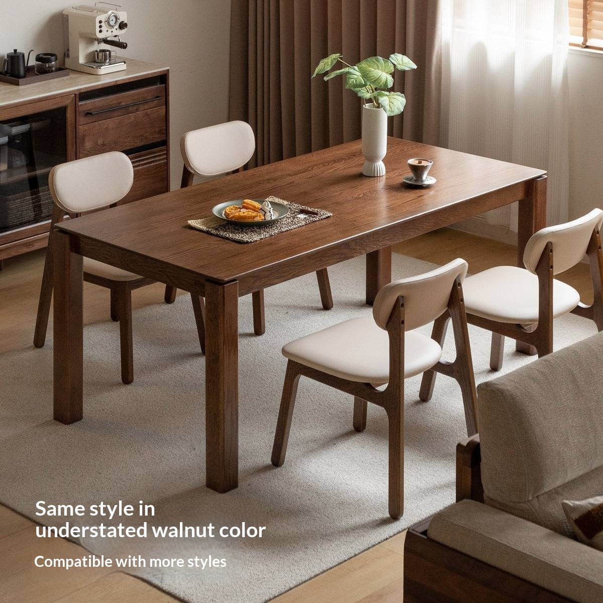 Oak Solid Wood Modern Minimalist Long Dining Table