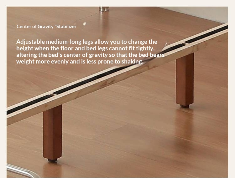 Poplar Solid Wood Platform Bed — No Headboard, Vintage Bauhaus Edge Style