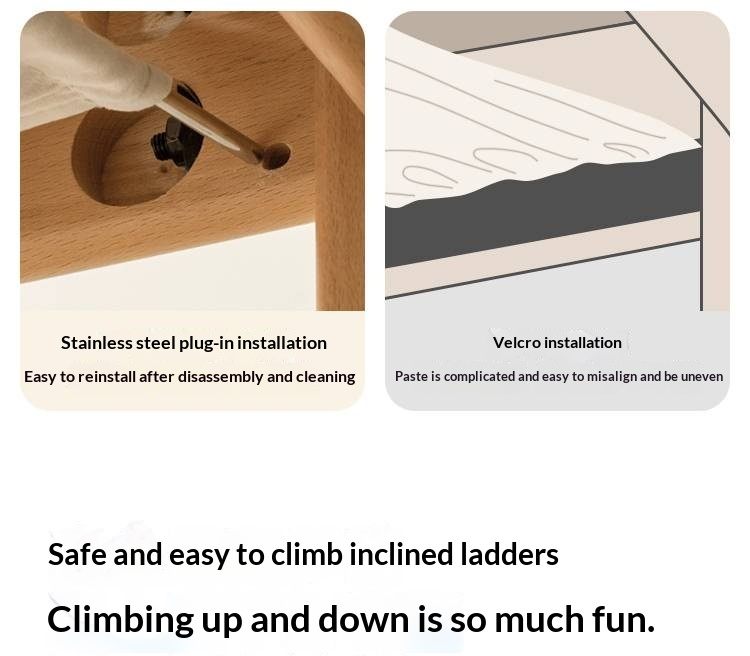 Rubberwood Solid Wood Children's Bunk Bed